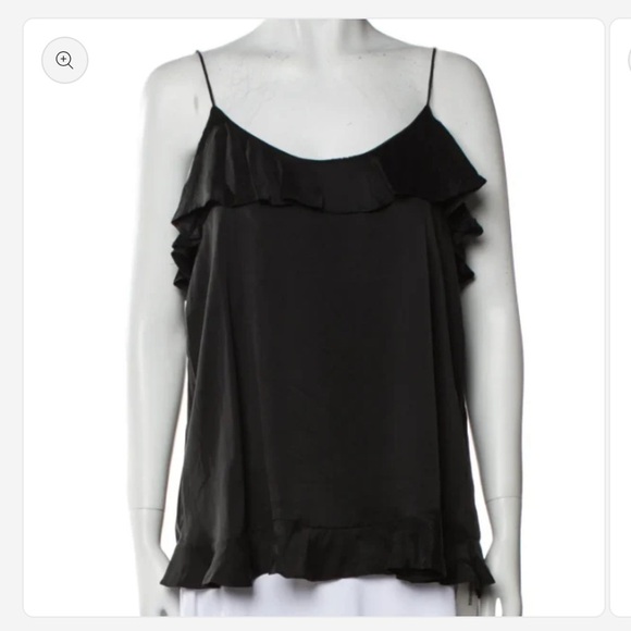 Zimmermann Black Ruffle Silk Camisole Top - Picture 1 of 2